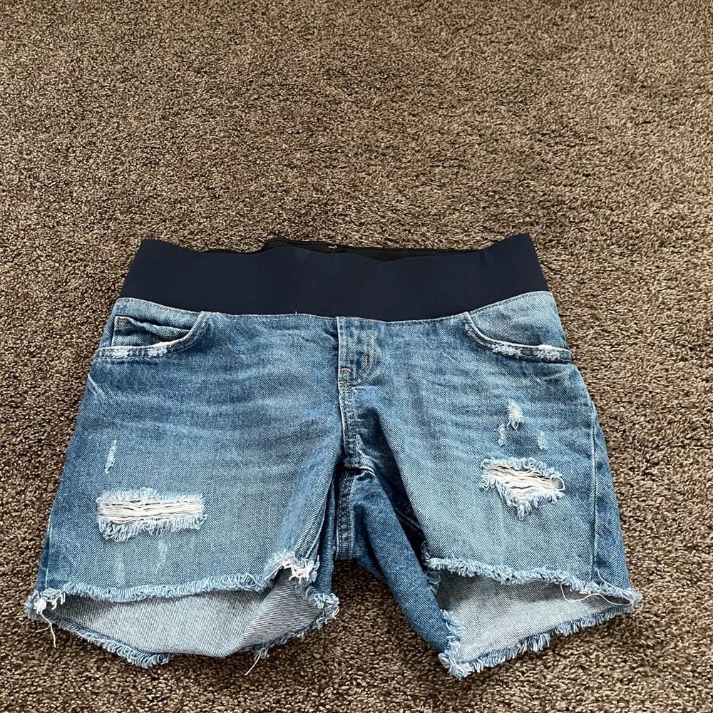 Size 2 maternity jean shorts old navy slouchy straight